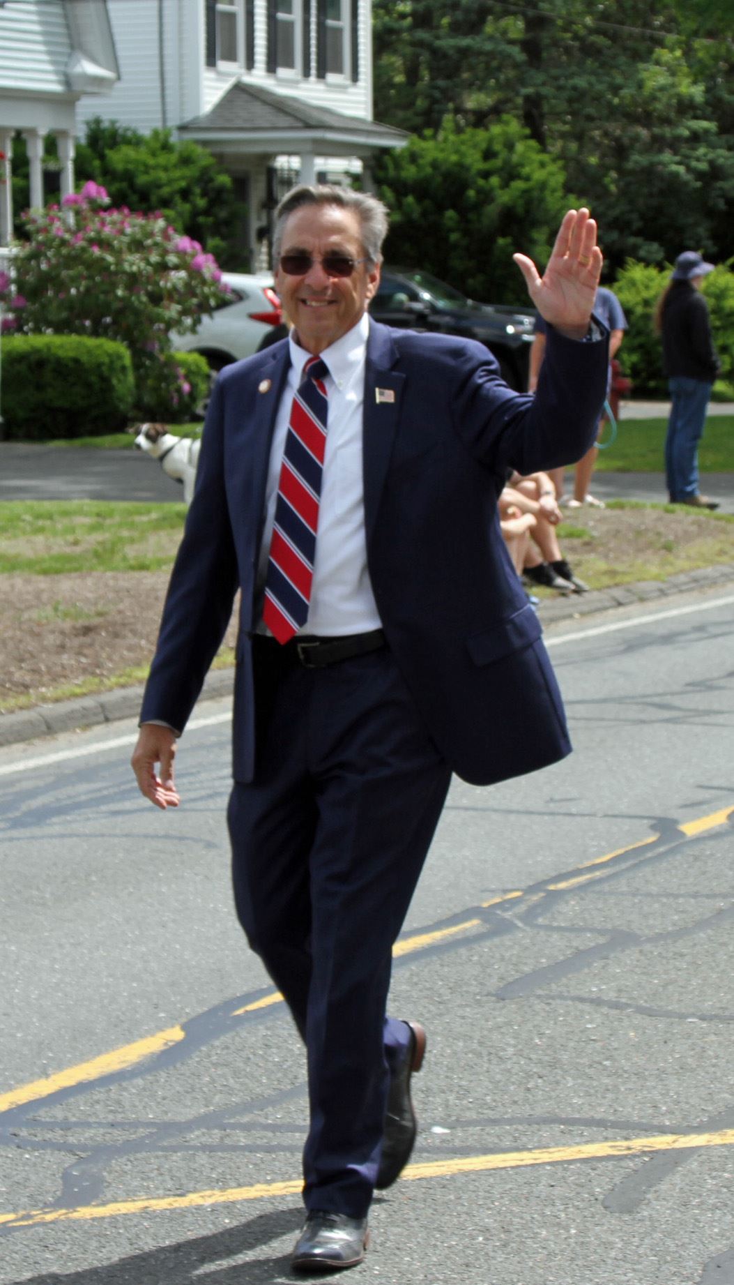 walking mem day parade